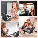 Maleta Organizadora De Maquillaje Profesional Con Espejo Led Negro