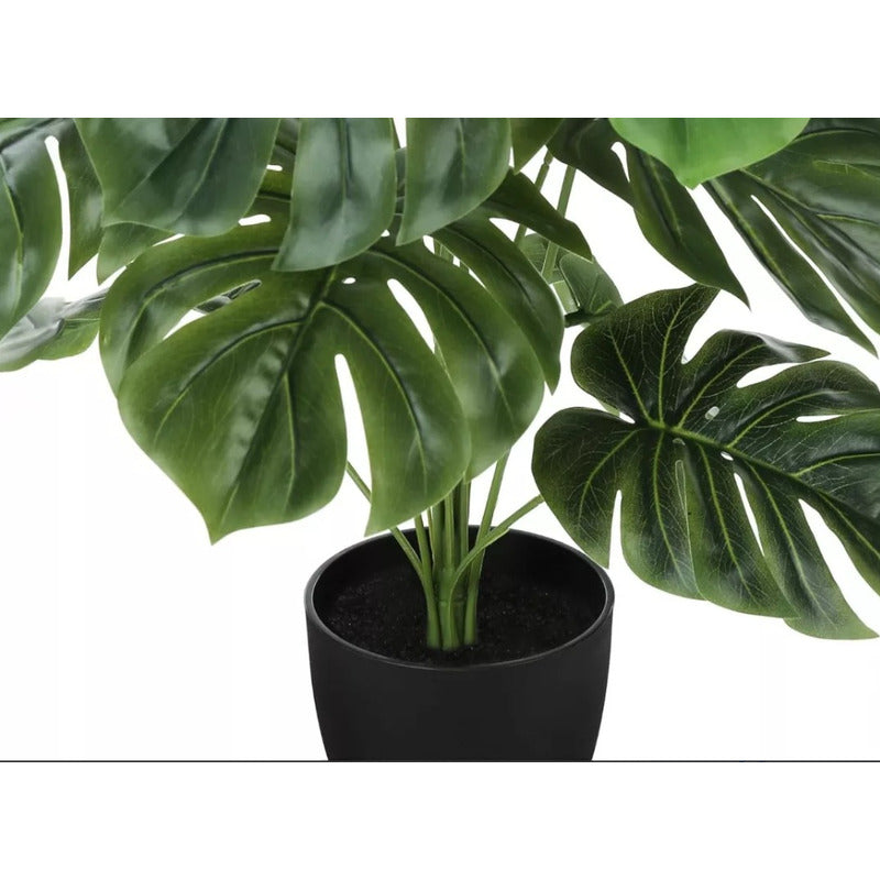 Flor Artificial Planta Con Maceta Monstera Decoracion Hogar