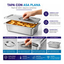 4 Bandejas Acero Inox 1/4 26.5x16.5x15cm Theck Plateado