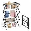 Tendedero Plegable 3 Niveles Metal Ropa Multifunción Negro