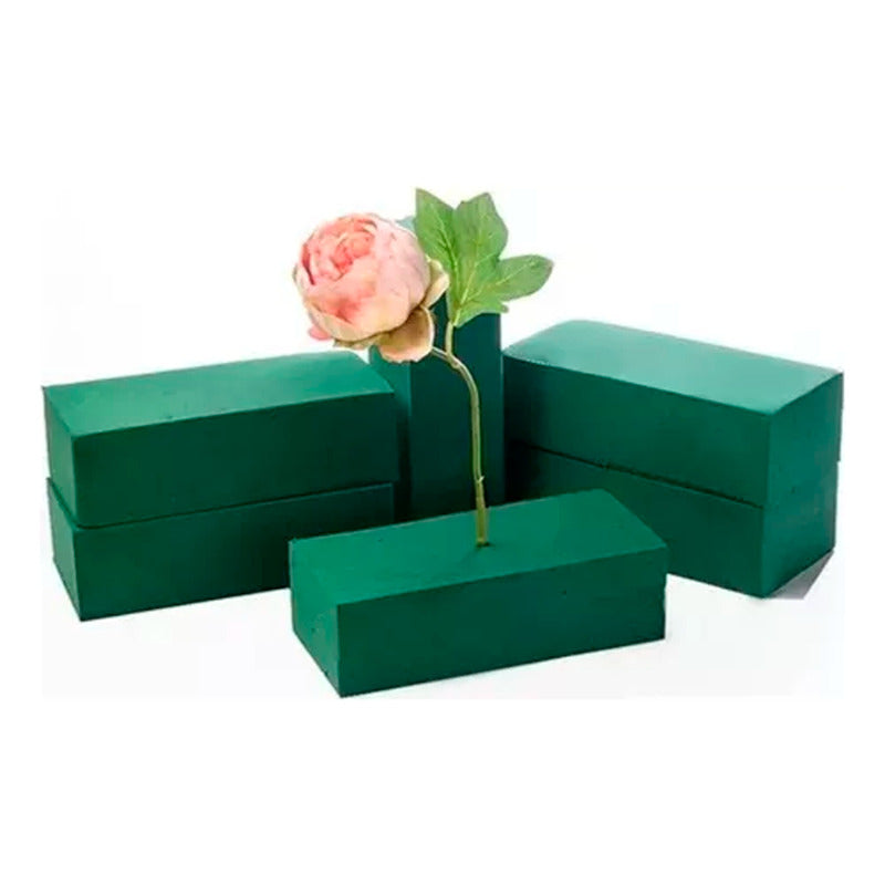 Pack 10 Bloque Espuma Esponja Para Arreglo Floral Verde