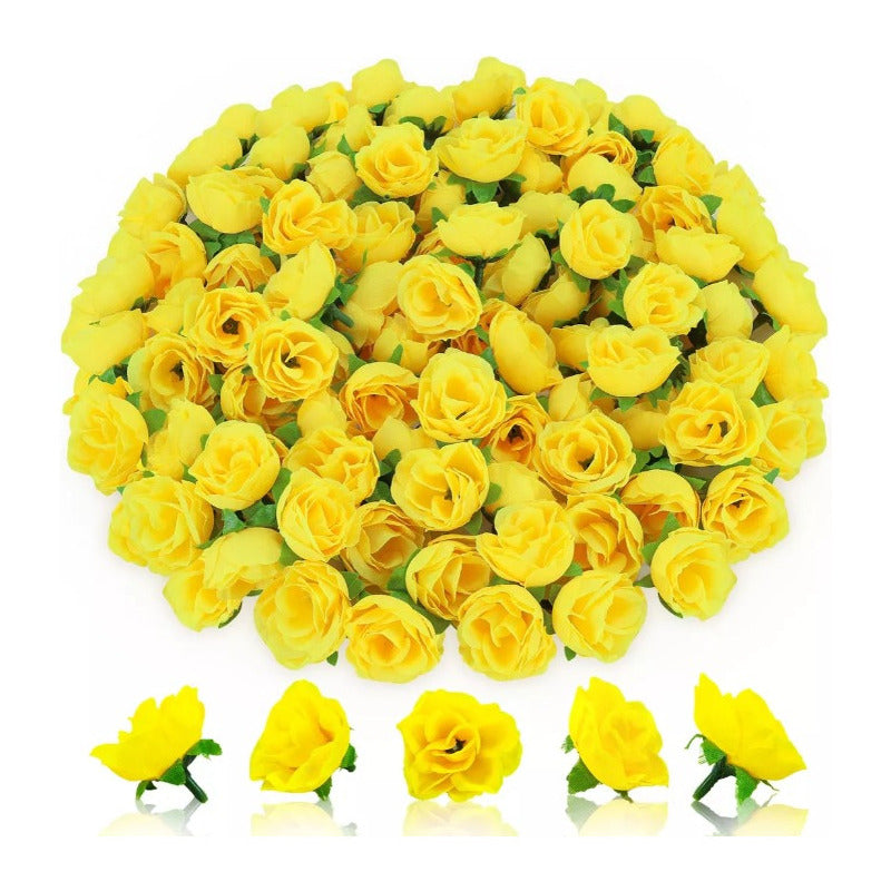 100 Piezas Cabeza De Rosas Flores Artificiales Rositas Minis