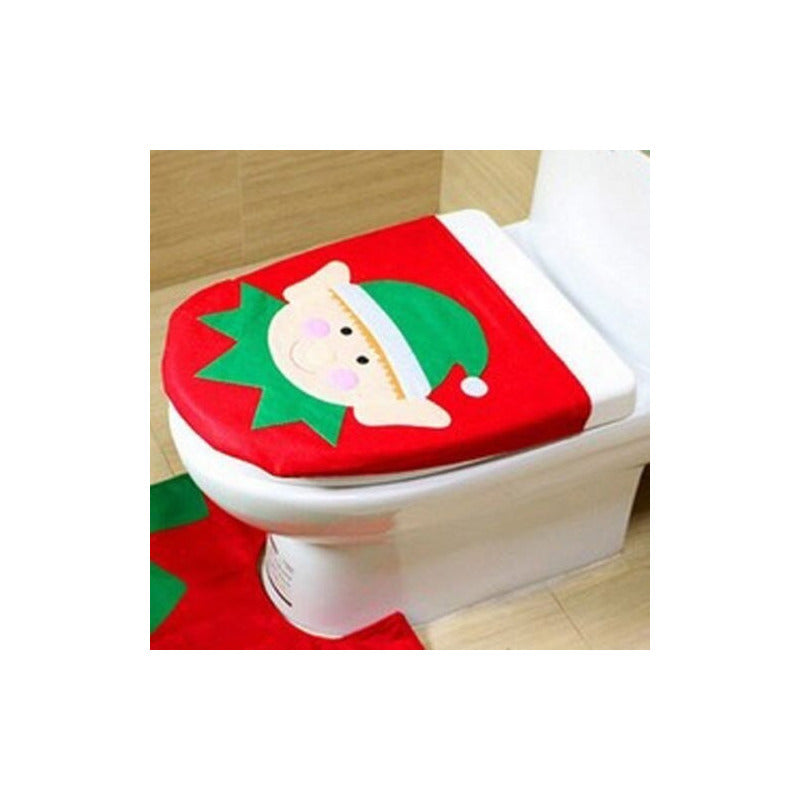 Funda Asiento De Inodoro Navideño Pascua Adorno Wc Baño