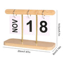 Calendario Perpetuo De Madera Eterno Reutilizable Cafe Claro