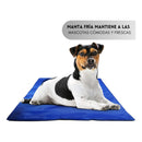 Manta Gel Frío Fría Para Mascotas Md:50x65 Cm Perro Gato Color Azul Azul Marino Rectangular