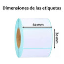 Rollo 1000 Etiquetas Adhesivas Imprimibles Termicas 40x30 Blanco
