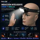 Linterna Frontal Theck 8 Led Recargable Usb-c Para Cabeza Negro
