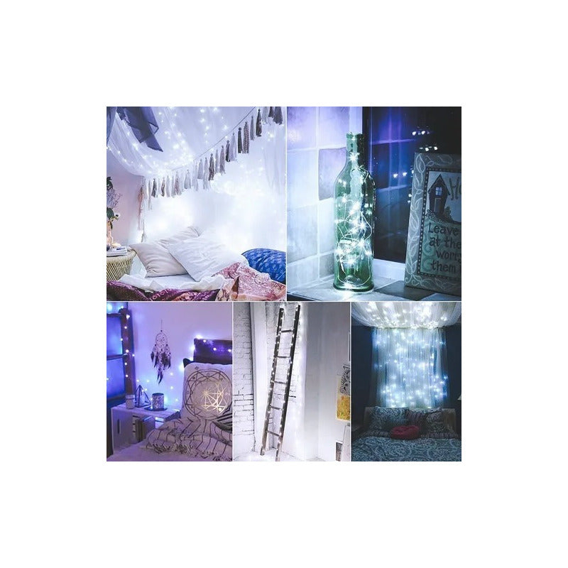 Luces Hada Corcho Alambre Micro Led Boda Decoración