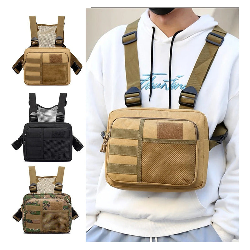 Bolsa Táctica De Pecho Chaleco Ajustable Funcional