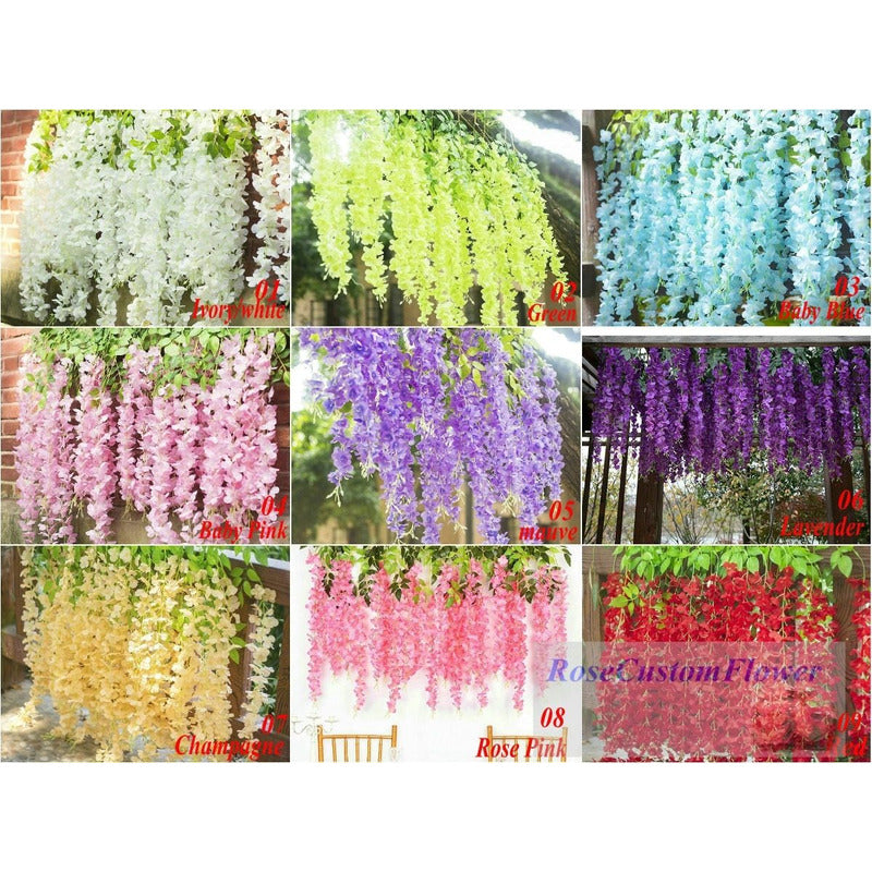Pack De 12 Colgantes De Flores Artificiales Guirnaldas