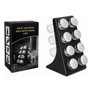 Especiero Theck 8 Frascos De Vidrio Con Soporte Negro Negro