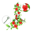 Rosas Rojas Enredadera Flores Decoración Artificial  Rojo