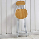 Silla Taburete Simil Madera Plegable 70x34cm Laqueado Marrón Multicolor