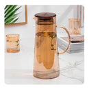 Jarra De Vidrio 1535ml Thek Con Tapa Y Manija Diseño Ámbar