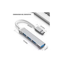 Adaptador Hub Usb Tipo C 4 Puertos Compatible Con Laptop