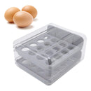 Contenedor De Huevos 32 Compartimentos Doble Capa Gris Blanco