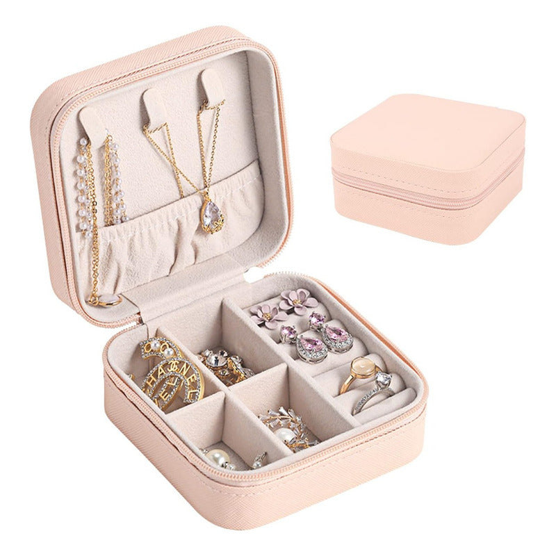 Joyero Portátil Caja Organizadora De Joyas Anillos Collar