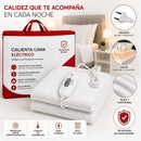 Calienta Cama Eléctrico Ecodeco 2 Plazas Polar Térmico Con 2 Niveles De Temperatura Protección Sobrecalentamiento Bajo Consumo Suave Cómodo Para Invierno Cubre Colchón Blanco Liso