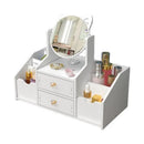 Organizador De Maquillaje Con Espejo Y Cajones Blanco
