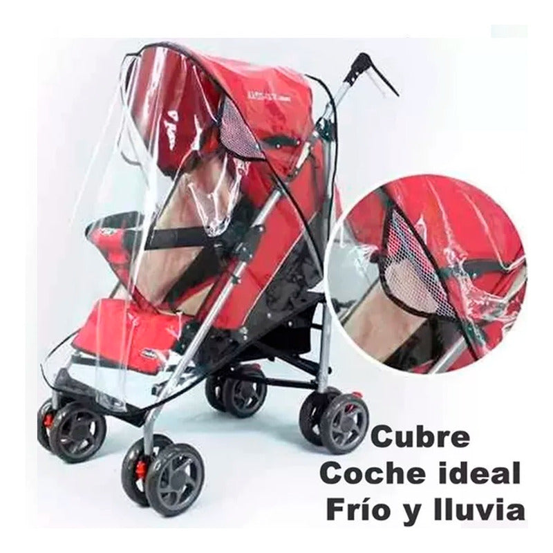 Cobertor Cubrecoche Bebe Transparente Impermeable Lluvia