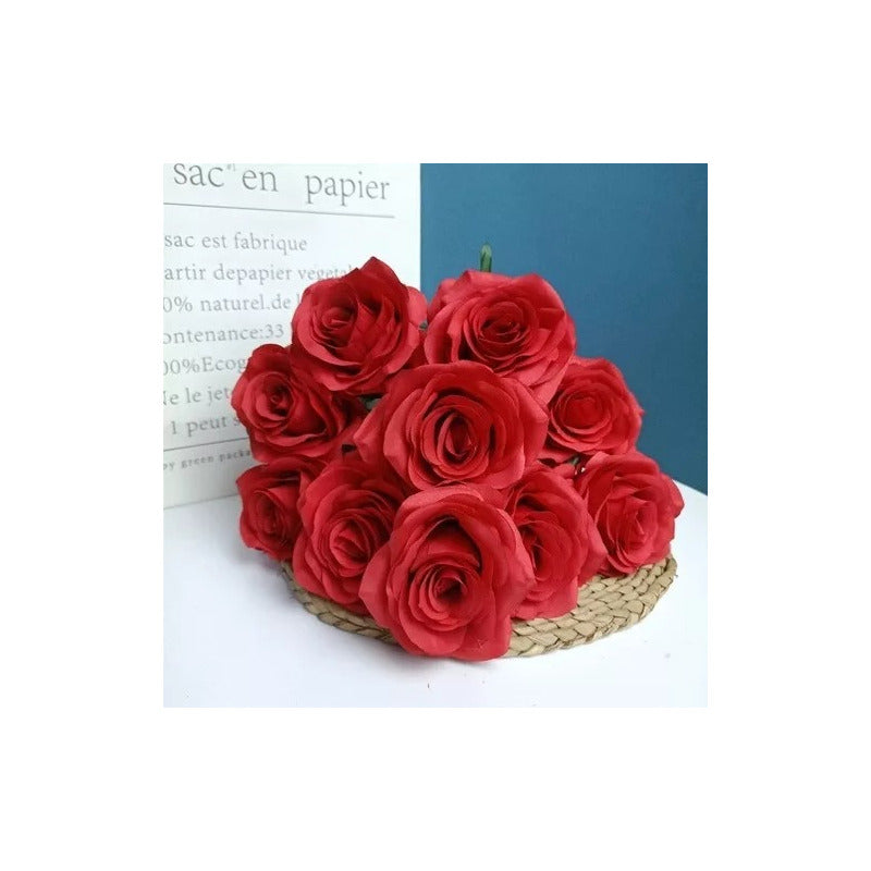 Rosas Decorativo Artificial Ramo Para Decoración Pitillo