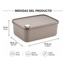 X3 Contenedor Theck 600ml Acero Inoxidable Hermético Café Marrón Claro