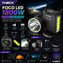 Foco Led Theck 1800w Recargable 38000mah Largo Alcance H179 Gris