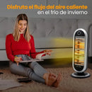 Estufa Halógena Oscilante 1200w 3 Niveles De Calor Gris