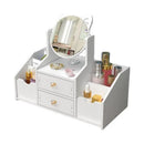 Organizador De Maquillaje Con Espejo Y Cajones Blanco
