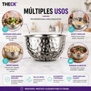 Bowl Acero Inoxidable Martillado Theck 21x13 Cocina Premium Plateado