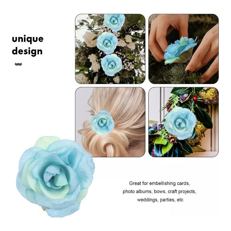 100 Piezas Cabeza De Rosas Flores Artificiales Rositas Minis