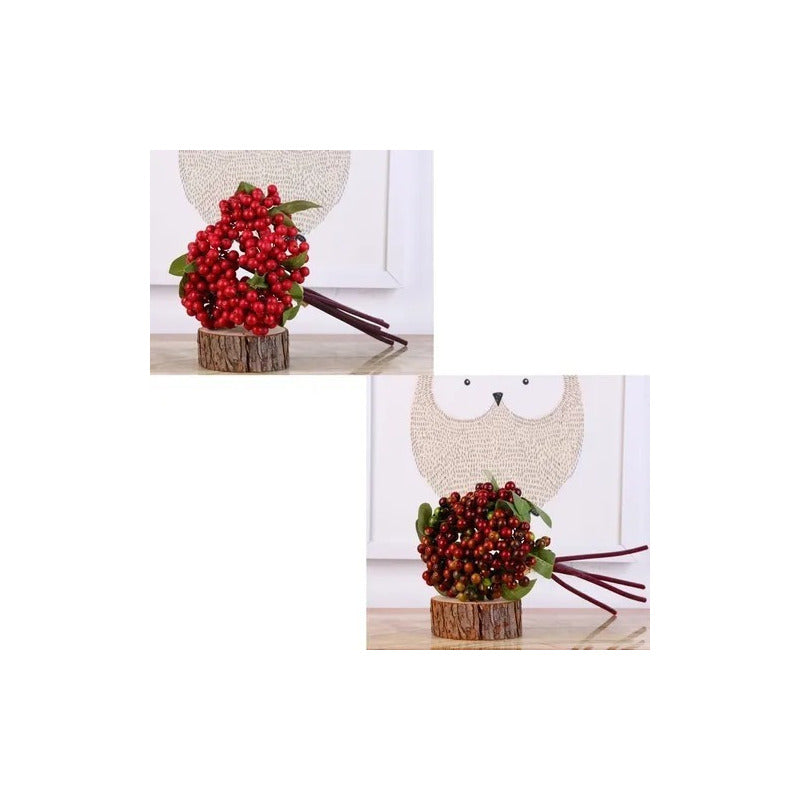 Bayas Ramas Flores Artificiales Berry Tallos Frondoso