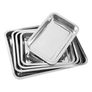 X6 Bandeja Fuente Rectangular Acero Inoxidable 32x22x4.8cm Plateado
