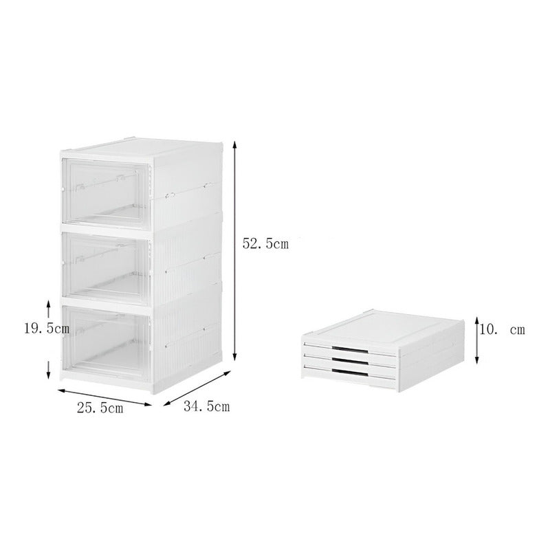Zapatera Organizador Caja Apilable Para Zapatos 3 Niveles