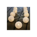 Guirnalda Luz Cálida Led 10 Esferas Decoración 2 Metros Blanco Bolas