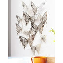 Mariposas 3d Pegatinas Pared, 12 Unidades Para Decorar Color Plateado