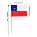Pack 24 Mordadientes Bandera Fiestas Patrias Chile Pinche Rojo Banderines