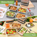 X3 Recipientes Herméticos Acero Inoxidable 1.9l Cocina Plateado