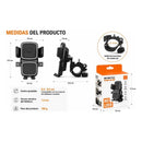 Soporte Celular Moto Bicicleta Ajustable Theck Negro