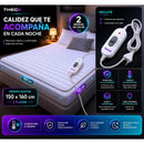 Calienta Cama Eléctrico Theck 2 Plazas 150x160 Cm 2 Niveles Blanco Thk-2plz