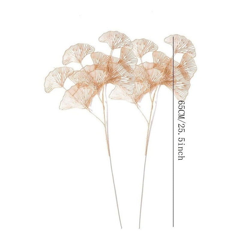 Hojas Huecas Artificiales Dorada Decorativa Vara Grande