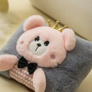 Guatero De Manos Electrico Peluche Osito Corona Calentador Gris