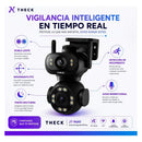 Cámara Wifi Ptz Theck Doble Lente Ia 2mp Visión Nocturna Negro