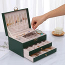 Joyero Organizador 3 Niveles Theck Con Cajones Y Espejo Lujo Negro