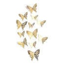 Pegatinas Mariposas 3d Hd Seduction Decoración Pared Dorado Pack 12 Unidades