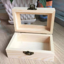 Caja Organizadora De Madera Natural Con Tapa De Vidrio