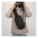 Bolsa De Moto Anti-robo Impermeable Bandolera Deportivo Color Negro/dorado Liso