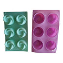 Molde Silicona Grande 6x Flor Rosa Espiral Repostería Manual Rosa