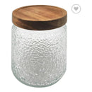 X3 Frasco De Vidrio 1010ml Thek Con Tapa De Madera Hermético Transparente