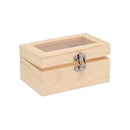 Caja Organizadora De Madera Natural Con Tapa De Vidrio